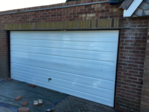 Painted garage door.